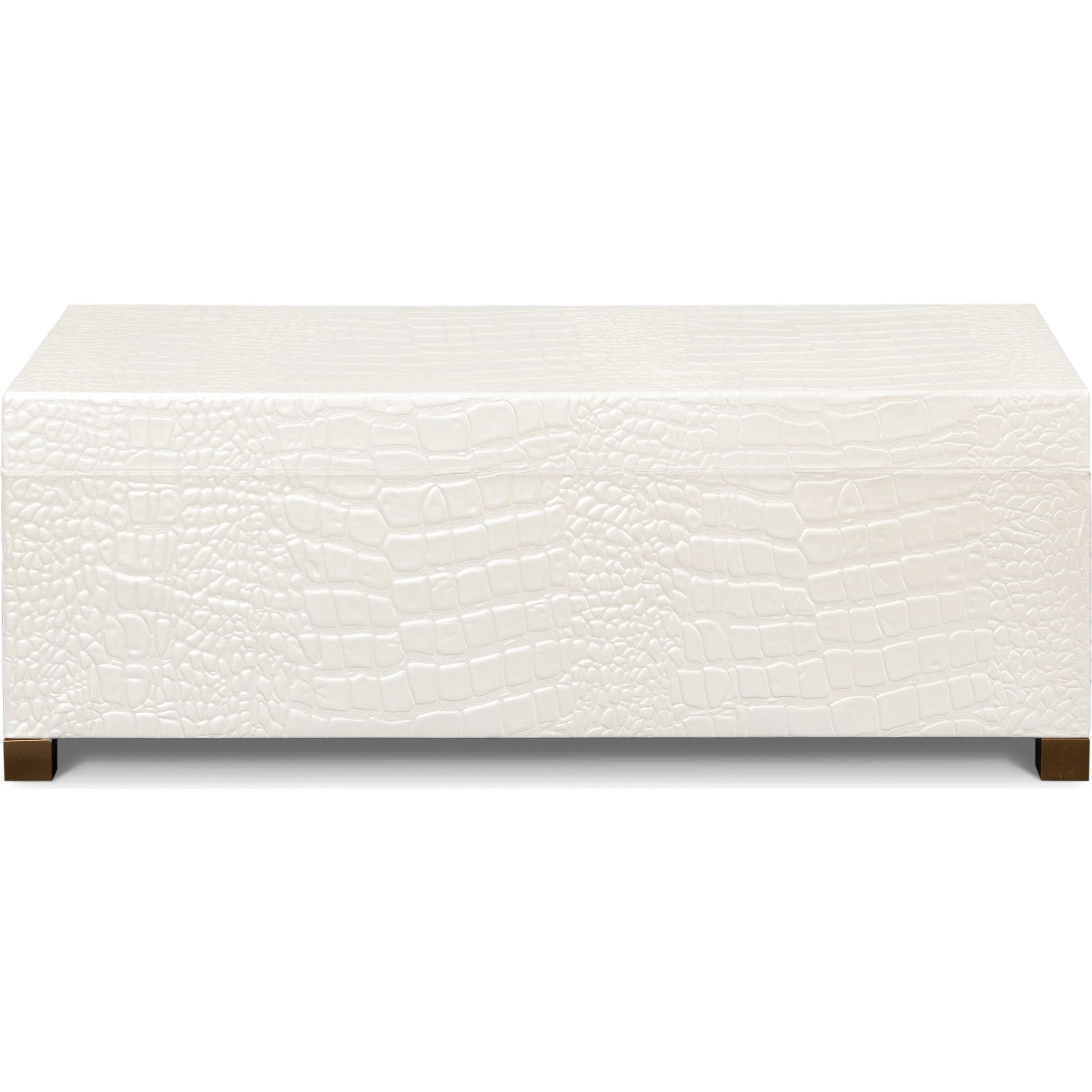 Lyle Leather Box by Sarreid Ltd.. Made from croco embossed leather over wood in a modern style.