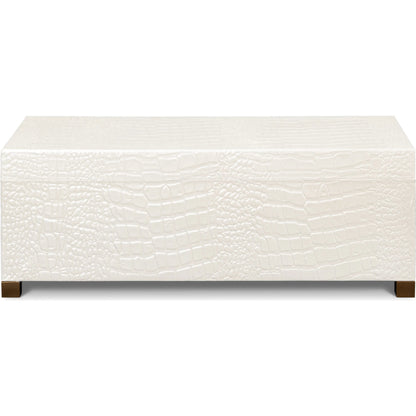 Lyle Leather Box by Sarreid Ltd.. Made from croco embossed leather over wood in a modern style.