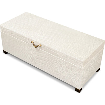 Lyle Leather Box by Sarreid Ltd.. Made from croco embossed leather over wood in a modern style.