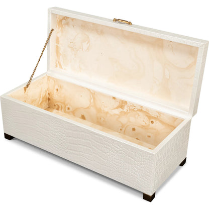 Lyle Leather Box by Sarreid Ltd.. Made from croco embossed leather over wood in a modern style.