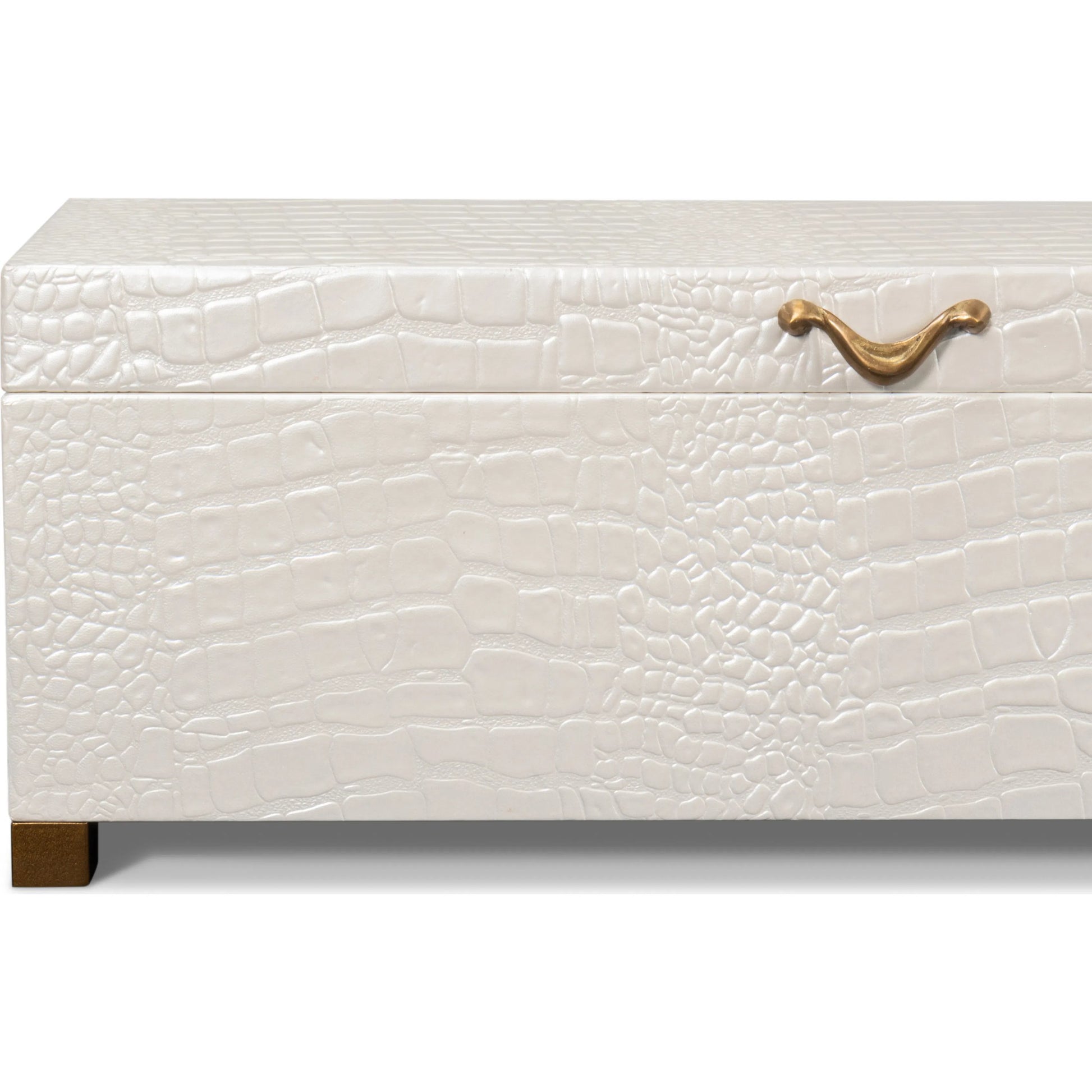 Lyle Leather Box by Sarreid Ltd.. Made from croco embossed leather over wood in a modern style.