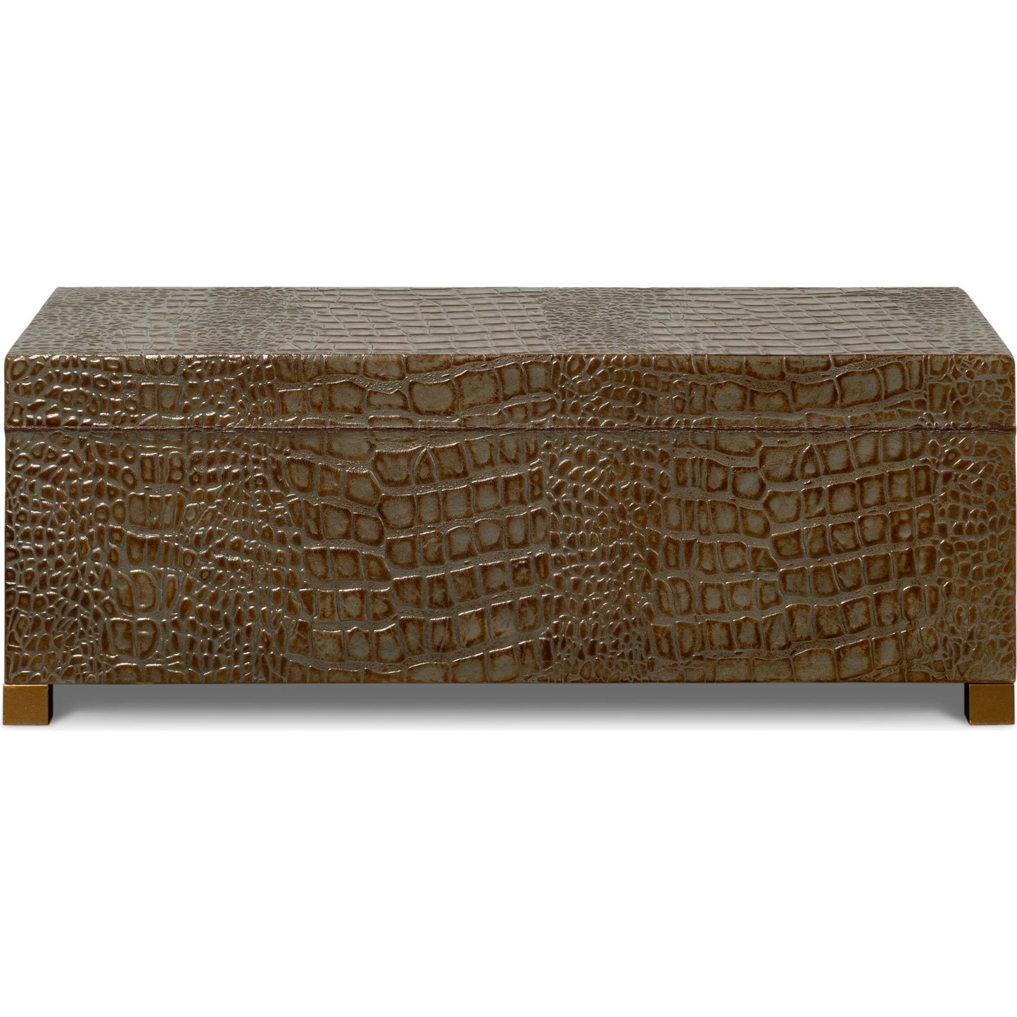013 SI-2238585 | Additional Silo | Lyle Leather Box by Sarreid Ltd.. Made from croco embossed leather over wood in a modern style.