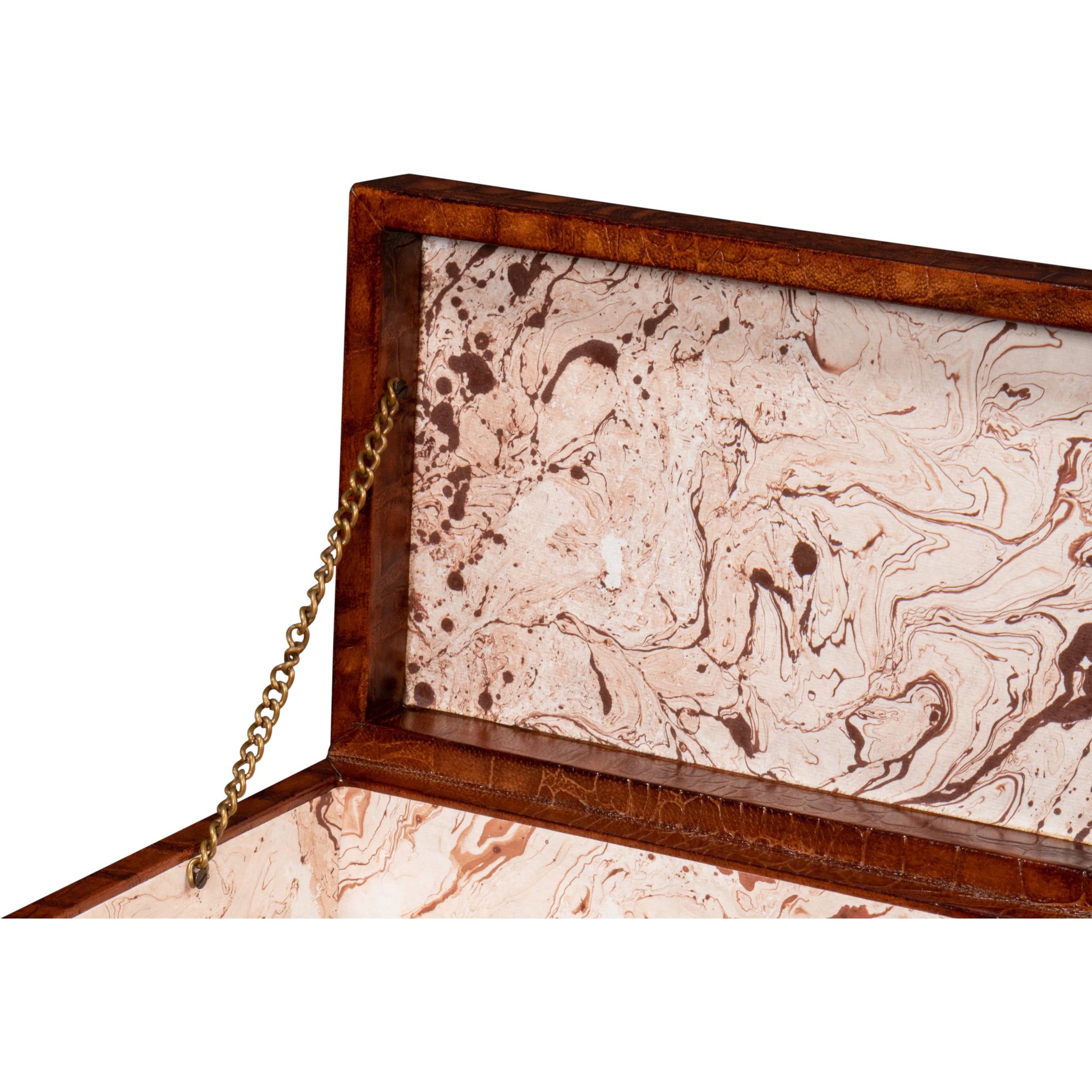 Lyle Leather Box by Sarreid Ltd.. Made from croco embossed leather over wood in a modern style.