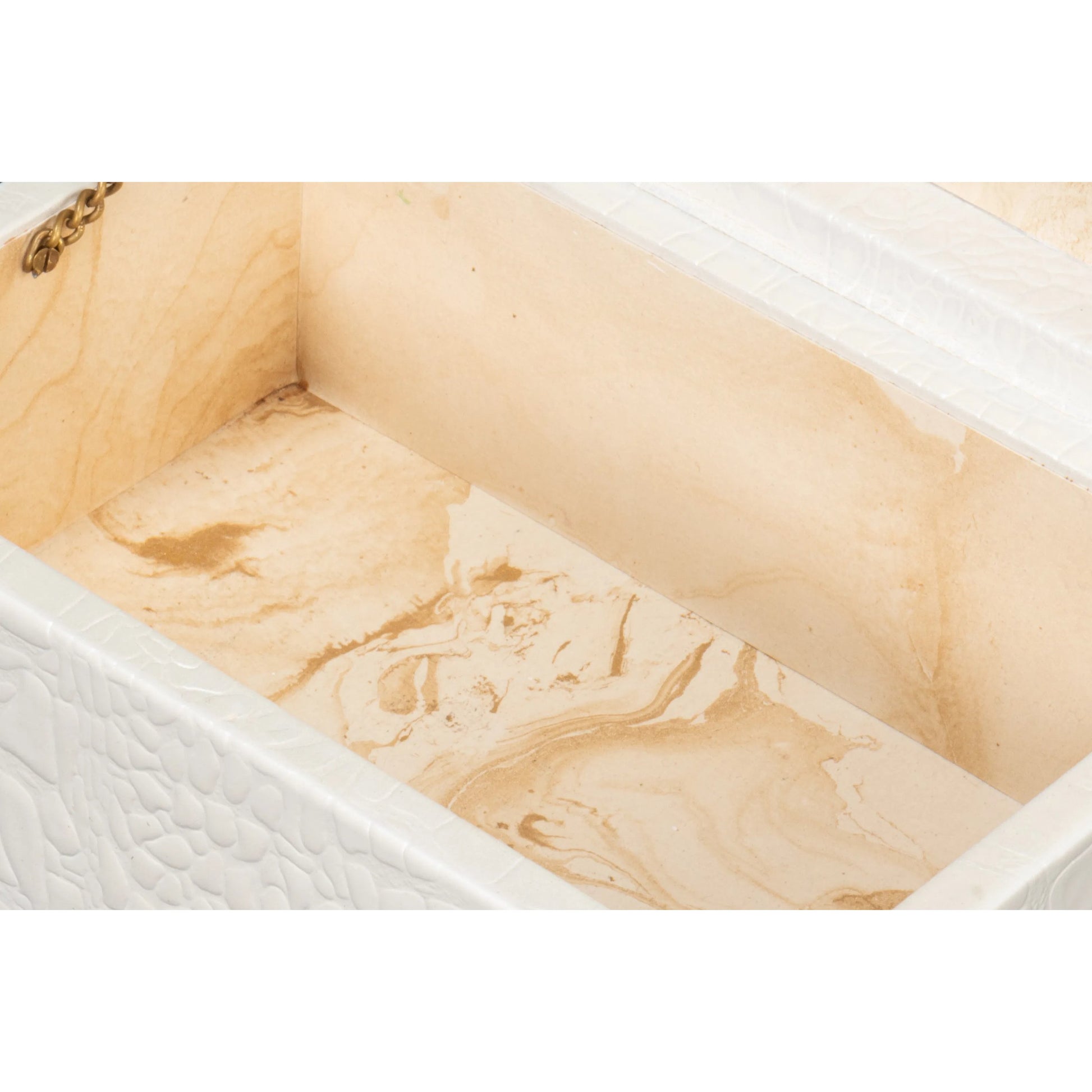 Candece Leather Box by Sarreid Ltd.. Made from croco embossed leather over wood in a unique style.
