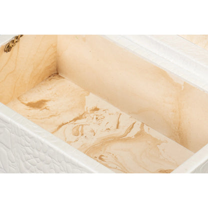 Candece Leather Box by Sarreid Ltd.. Made from croco embossed leather over wood in a unique style.