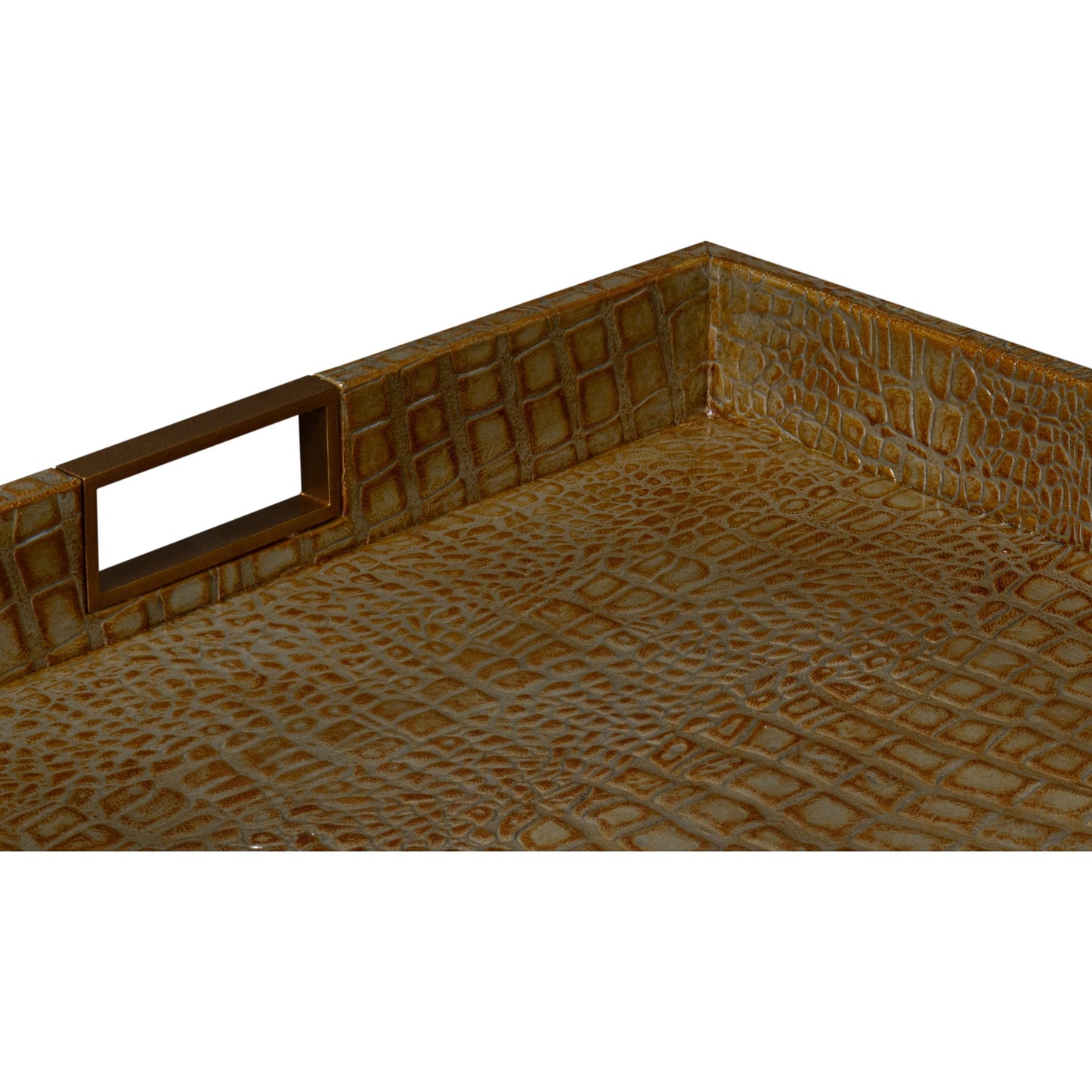 029 SI-2238591 | Closeup | Norton Leather Tray by Sarreid Ltd.. Made from unique in a modern style.