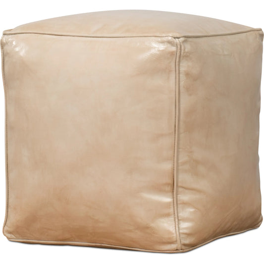 Sunday Afternoon Leather Cube by Sarreid Ltd.. Made from wood, leather in a modern style.