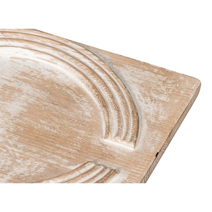 Rupert Carved Panel by Sarreid Ltd. in natural. Made from reclaimed pine wood in a rustic style.