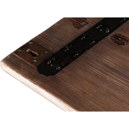 Rupert Carved Panel by Sarreid Ltd. in natural. Made from reclaimed pine wood in a rustic style.