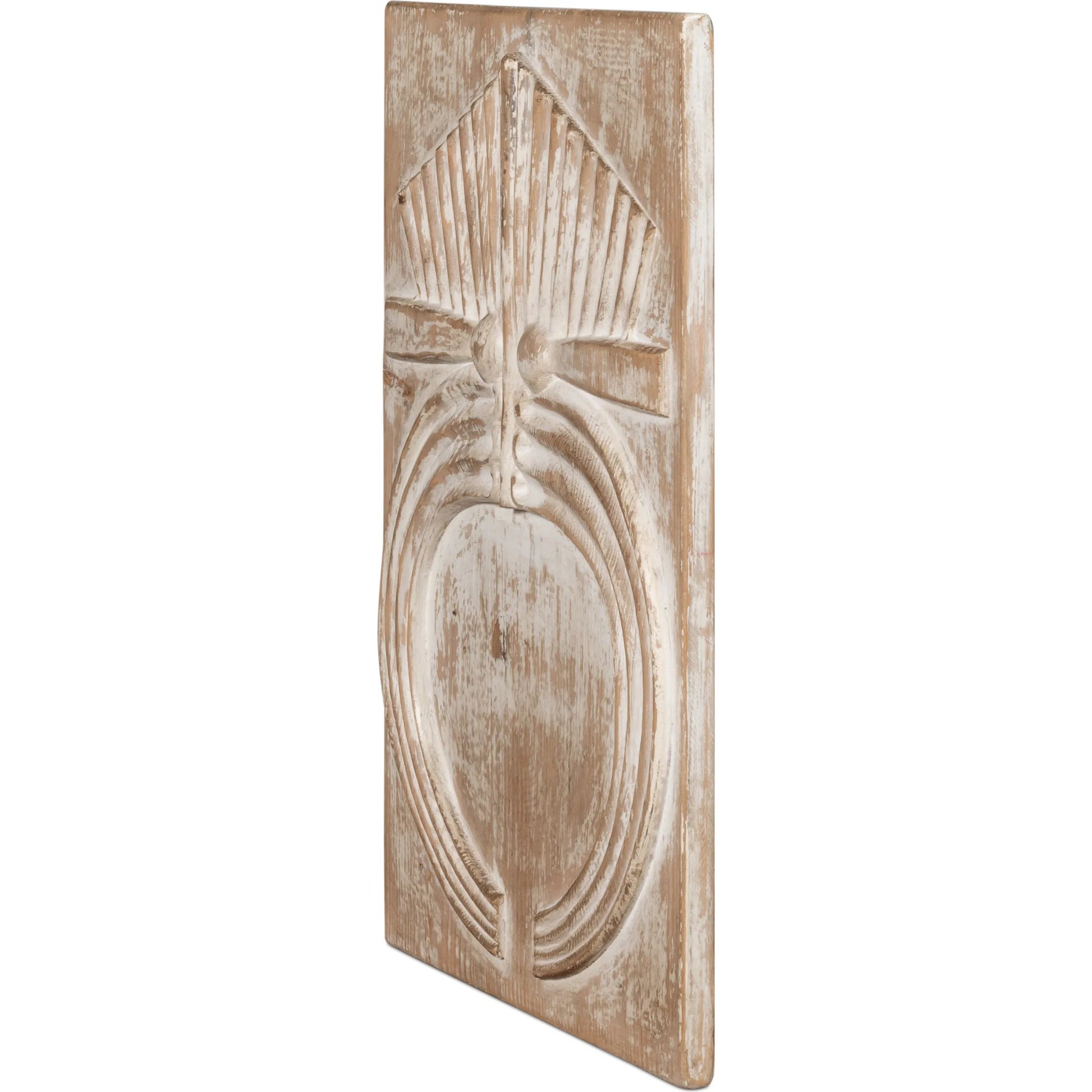 Rupert Carved Panel by Sarreid Ltd. in natural. Made from reclaimed pine wood in a rustic style.