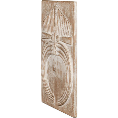 Rupert Carved Panel by Sarreid Ltd. in natural. Made from reclaimed pine wood in a rustic style.