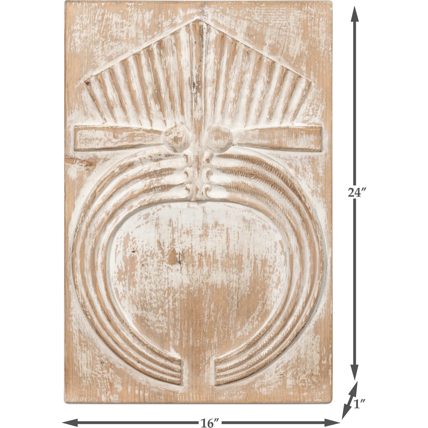 004 SI-2238606 | Additional Silo | Rupert Carved Panel by Sarreid Ltd. in natural. Made from reclaimed pine wood in a rustic style.