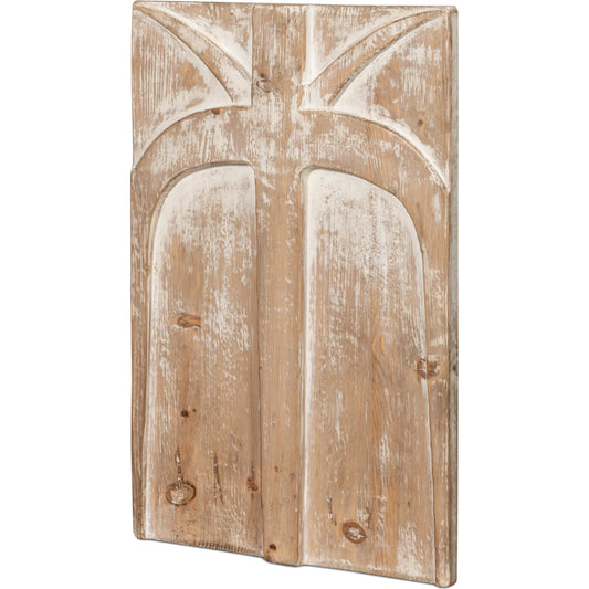Ringo Carved Panel by Sarreid Ltd. in natural and reclaimed pine wood. Made from unique in a unique style.