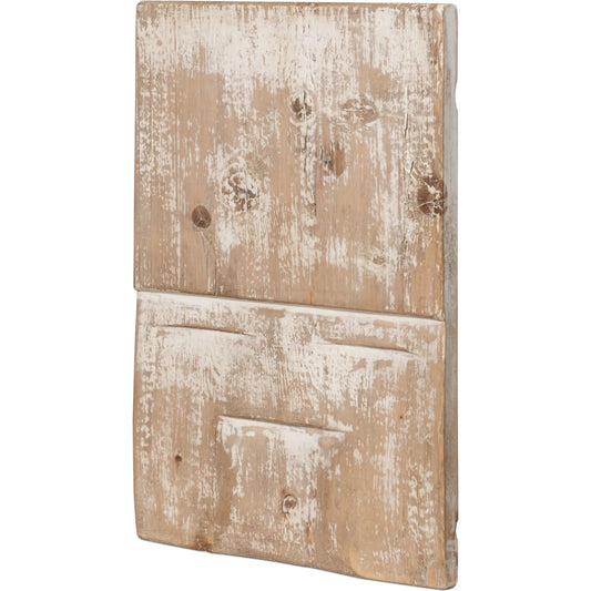 Rip Carved Panel by Sarreid Ltd. in natural. Made from reclaimed pine wood in a unique style.