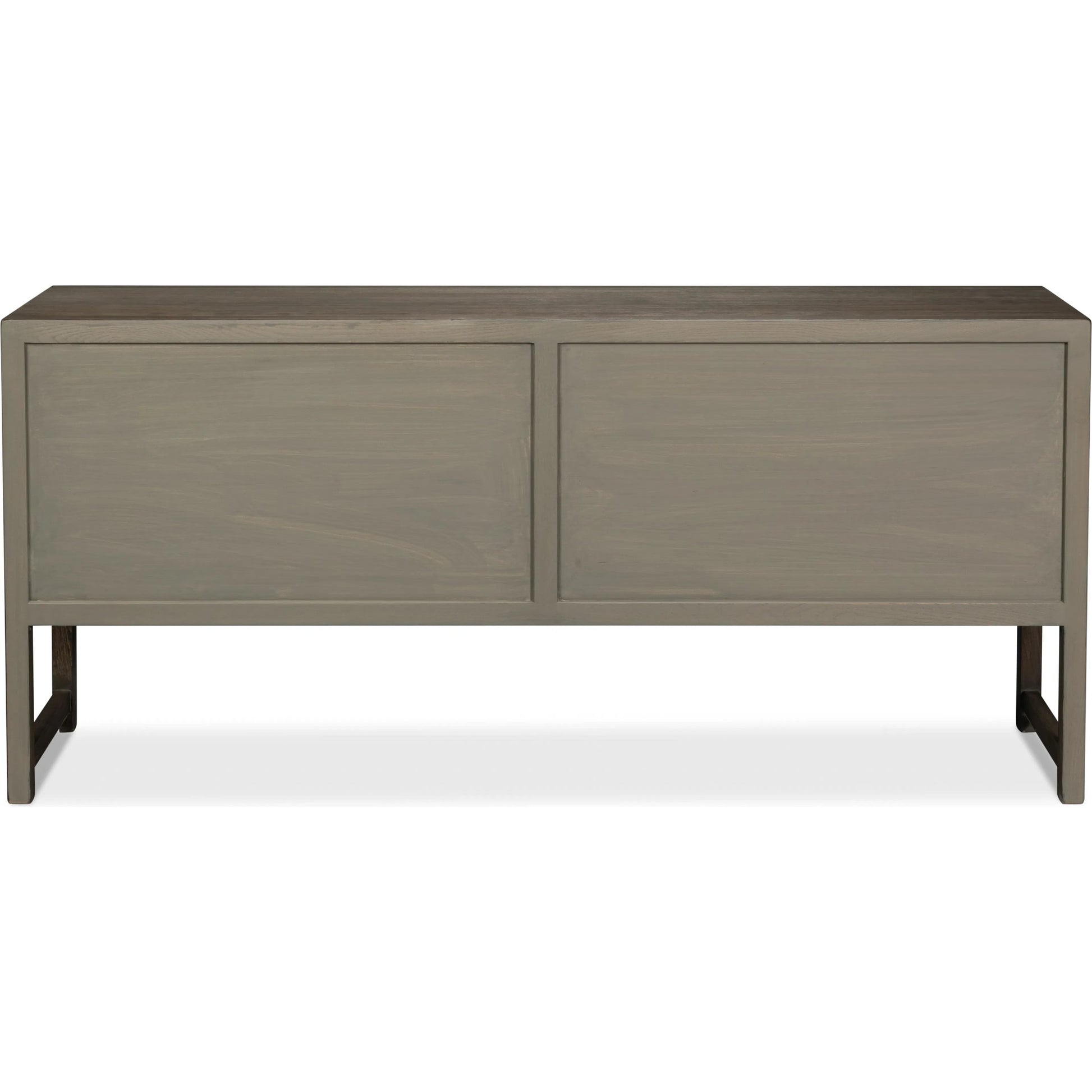 Dice 4 Door Sideboard by Sarreid Ltd. in brown. Made from reclaimed beech wood in a unique style.