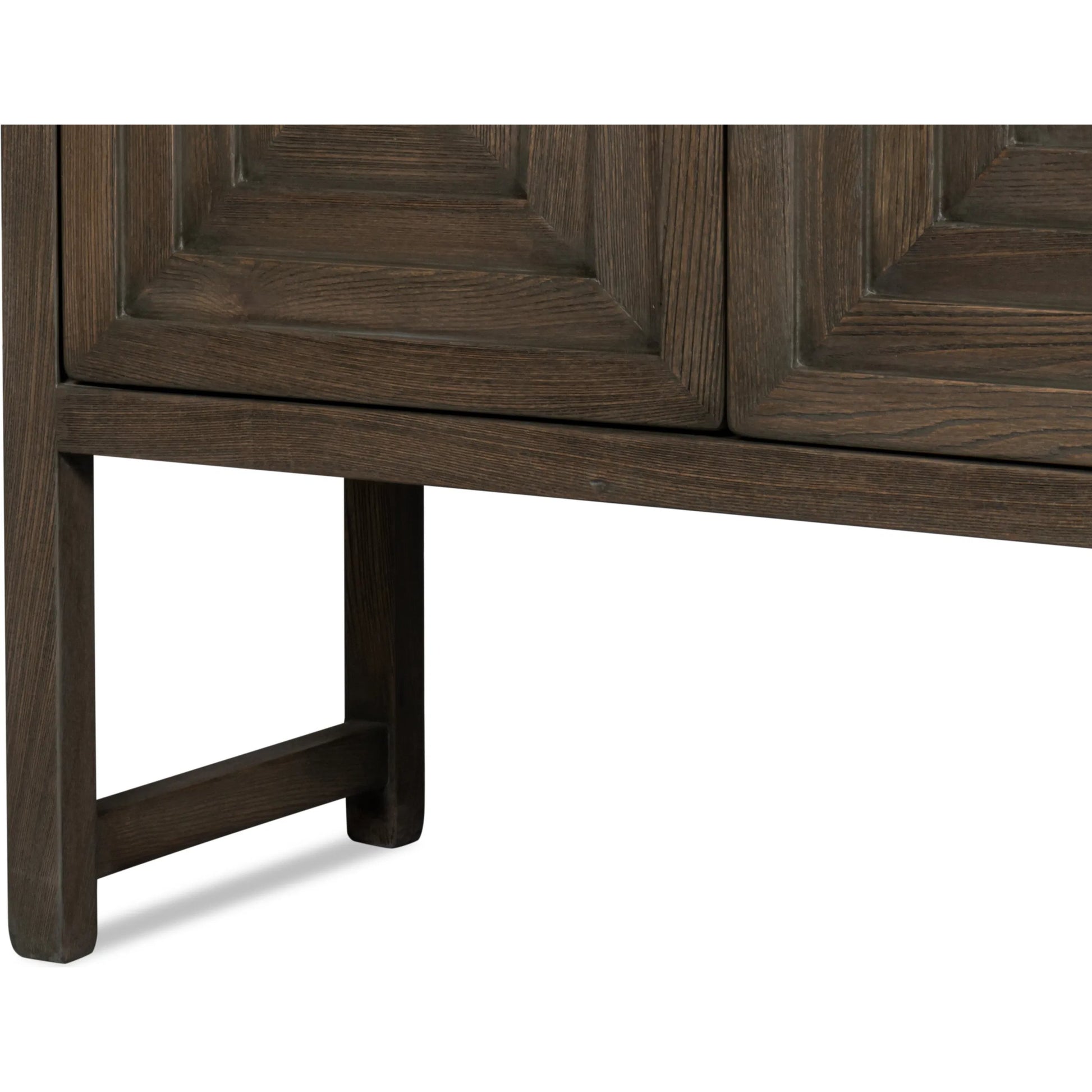 Dice 4 Door Sideboard by Sarreid Ltd. in brown. Made from reclaimed beech wood in a unique style.