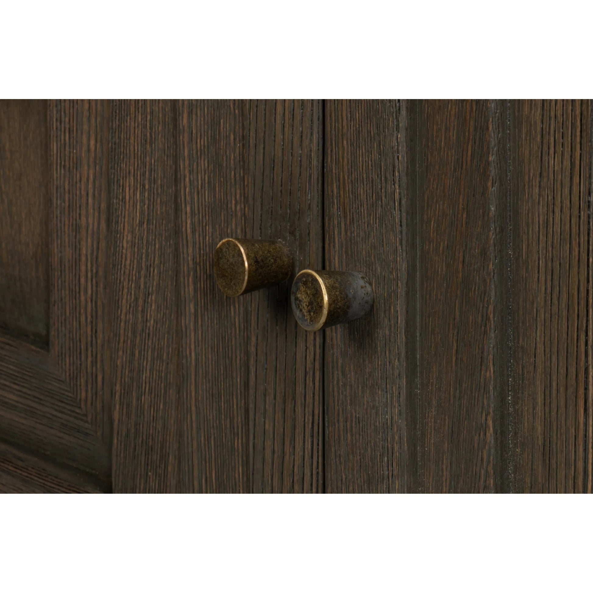 Dice 4 Door Sideboard by Sarreid Ltd. in brown. Made from reclaimed beech wood in a unique style.