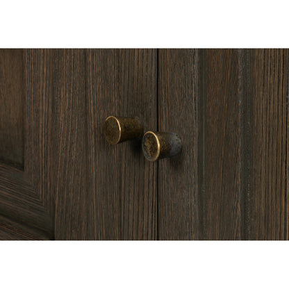 Dice 4 Door Sideboard by Sarreid Ltd. in brown. Made from reclaimed beech wood in a unique style.