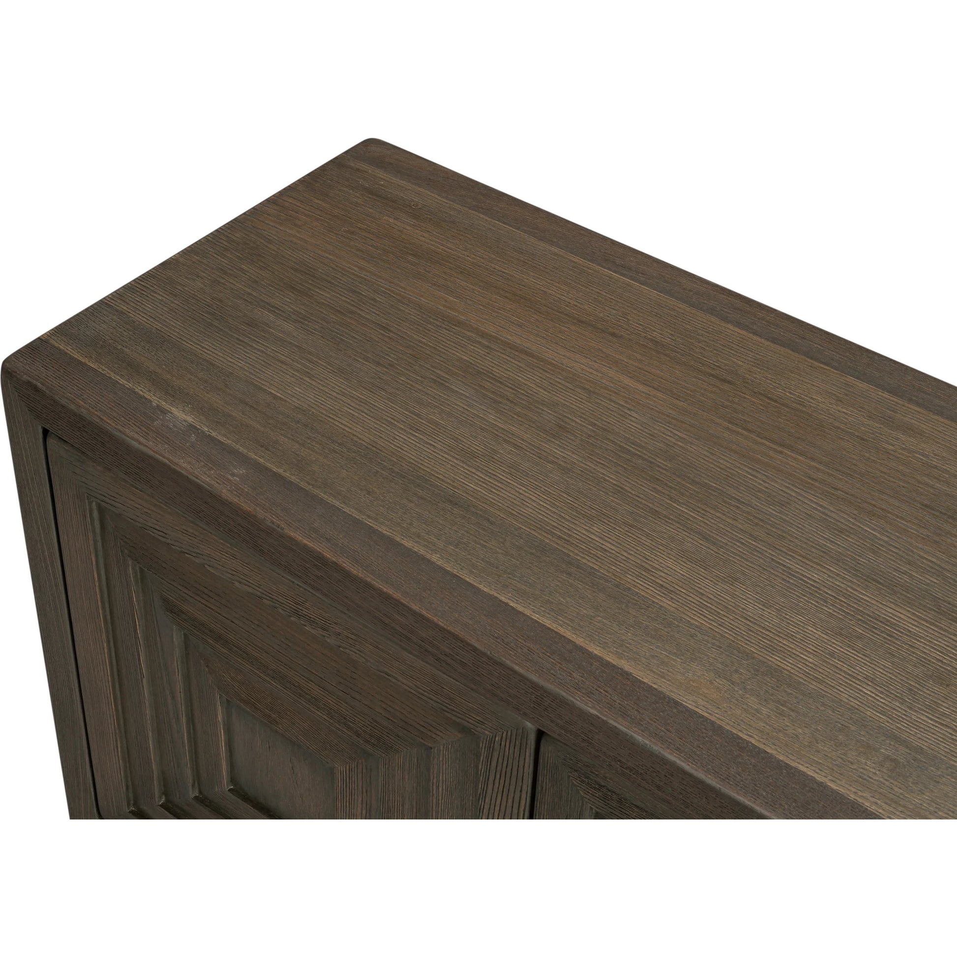 Dice 4 Door Sideboard by Sarreid Ltd. in brown. Made from reclaimed beech wood in a unique style.