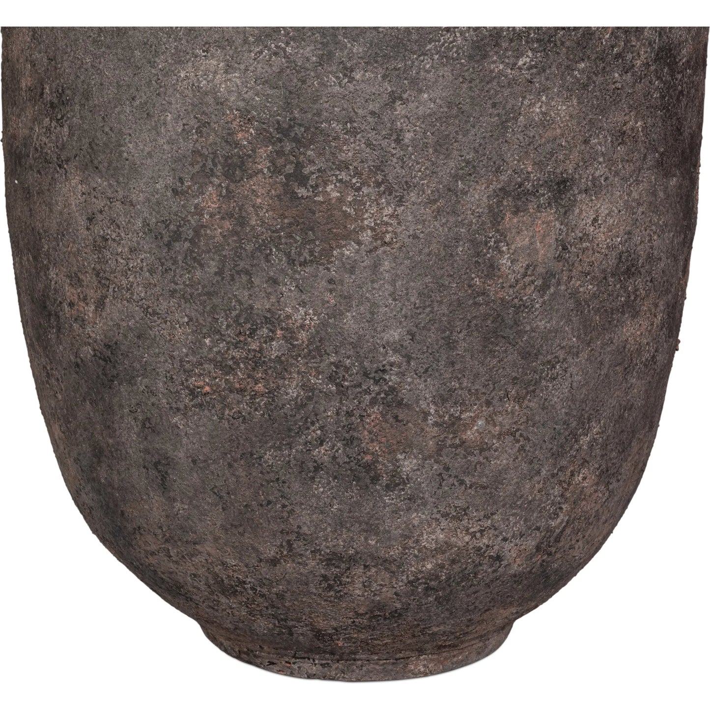 006 SI-2238613 | Additional Silo | De Velde Decorative Pot by Sarreid Ltd. in mottled black, terra cotta. Made from pottery in a unique style.