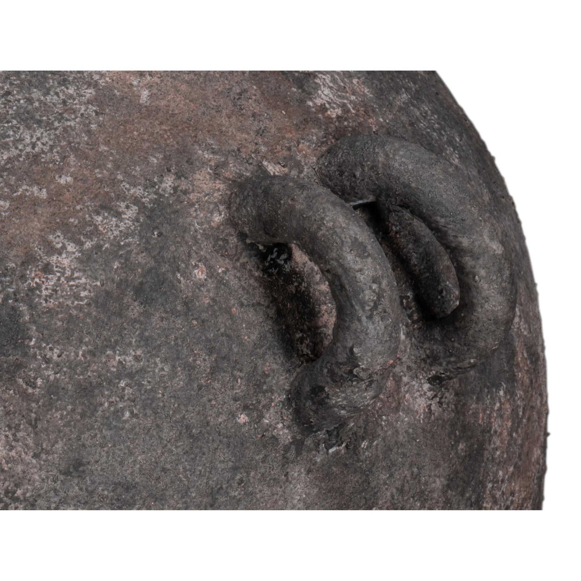 De Velde Decorative Pot by Sarreid Ltd. in mottled black, terra cotta. Made from pottery in a unique style.
