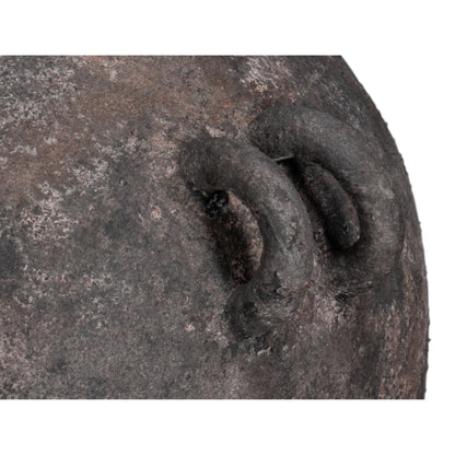 De Velde Decorative Pot by Sarreid Ltd. in mottled black, terra cotta. Made from pottery in a unique style.