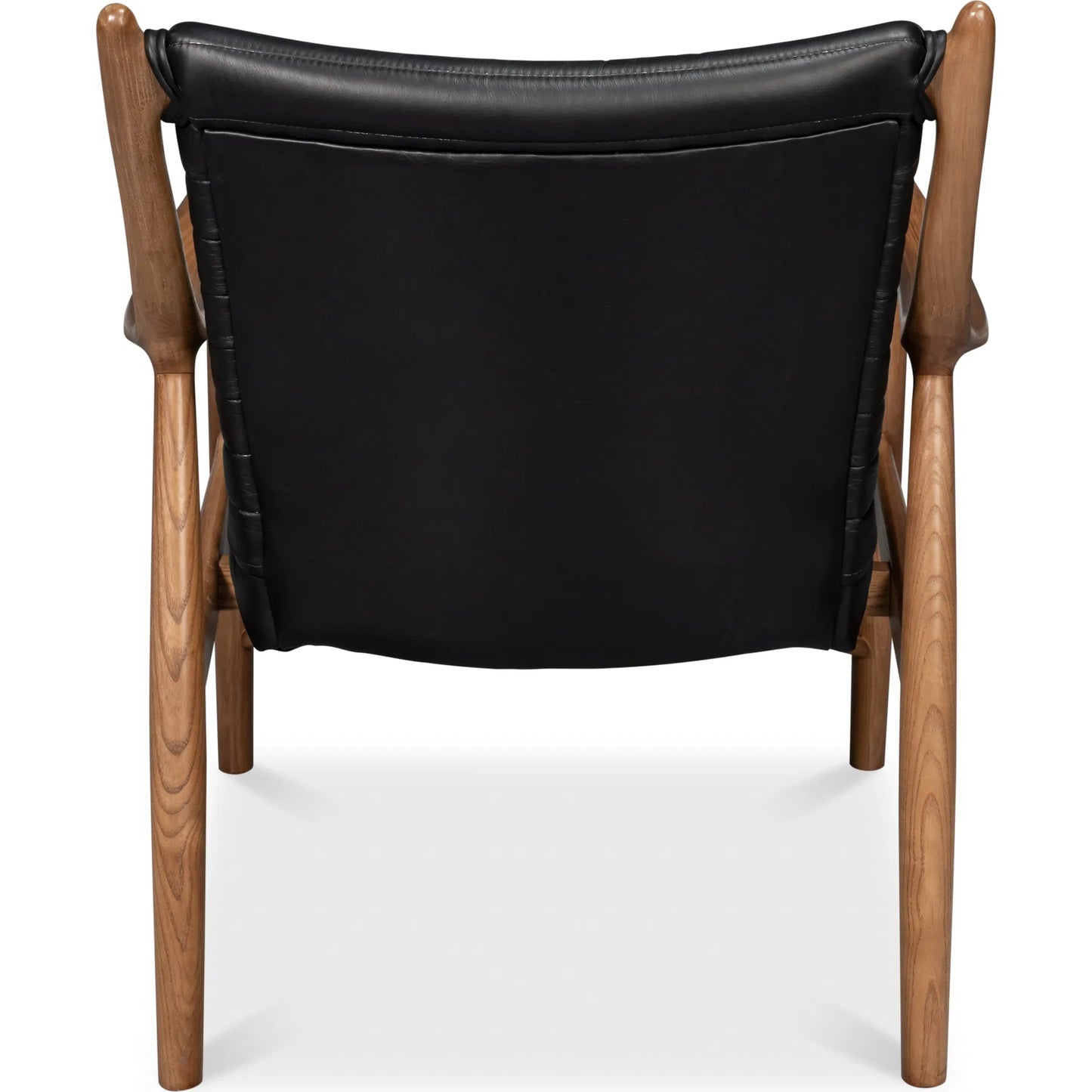 006 SI-2238627 | Additional Silo | Singletary Leather Chair by Sarreid Ltd. in onyx black. Made from leather, wood in a traditional style.