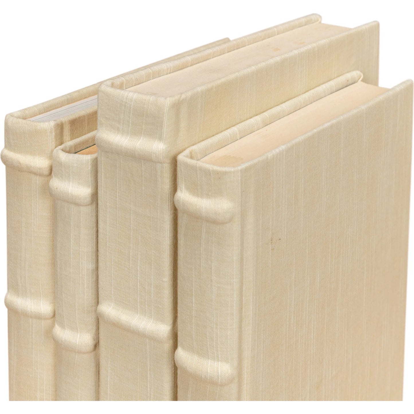 007 SI-2238628 | Additional Silo | Ecru Linen Books by Sarreid Ltd. in ivory. Made from linen in a unique style.