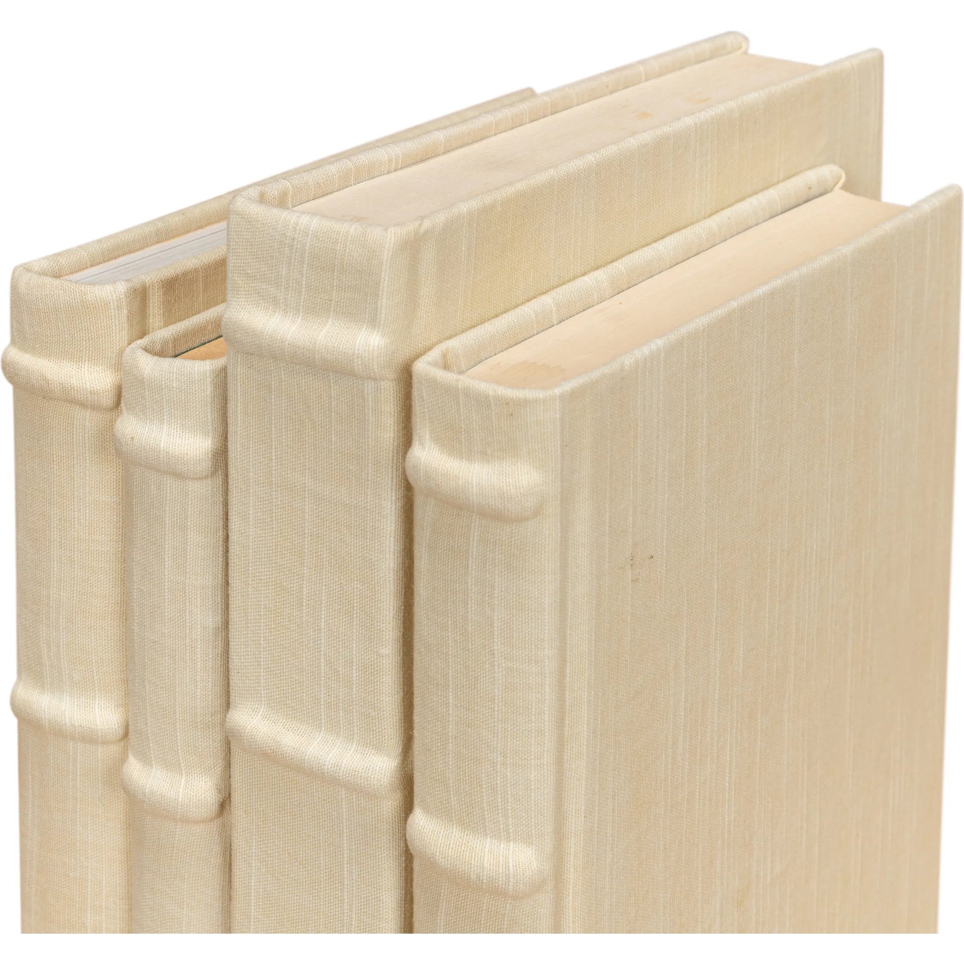 Ecru Linen Books by Sarreid Ltd. in ivory. Made from linen in a unique style.