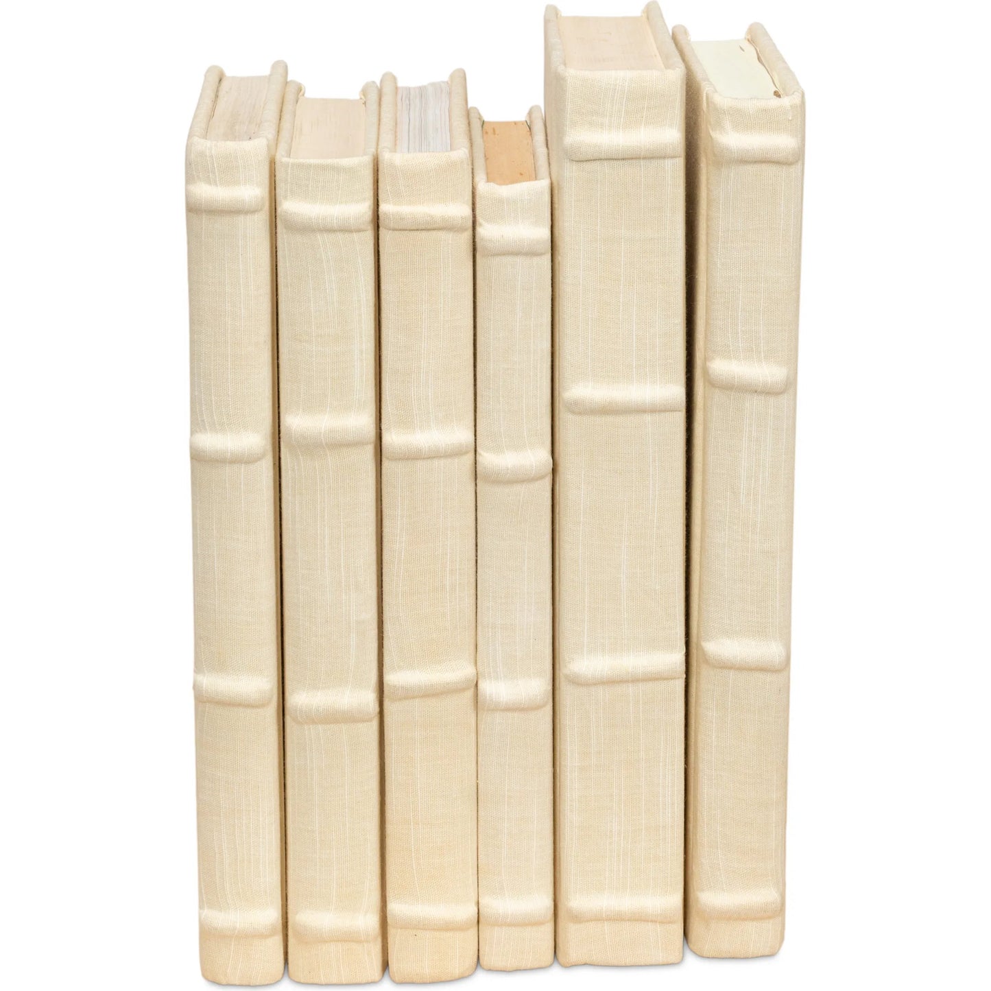 012 SI-2238628 | Additional Silo | Ecru Linen Books by Sarreid Ltd. in ivory. Made from linen in a unique style.