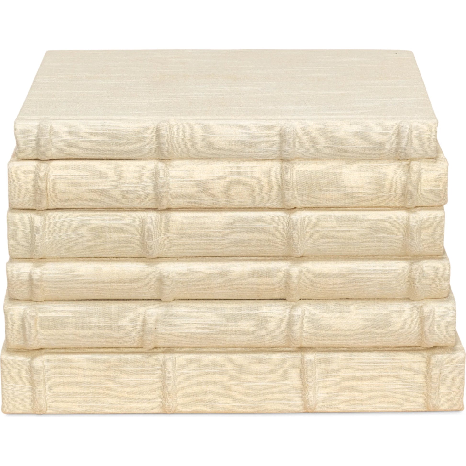 Ecru Linen Books by Sarreid Ltd. in ivory. Made from linen in a unique style.