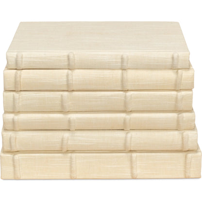 Ecru Linen Books by Sarreid Ltd. in ivory. Made from linen in a unique style.
