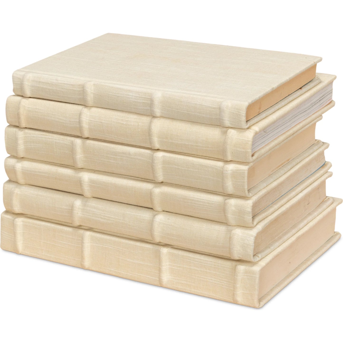 008 SI-2238628 | Additional Silo | Ecru Linen Books by Sarreid Ltd. in ivory. Made from linen in a unique style.