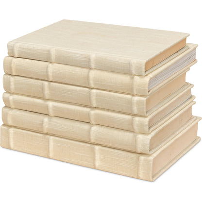 Ecru Linen Books by Sarreid Ltd. in ivory. Made from linen in a unique style.