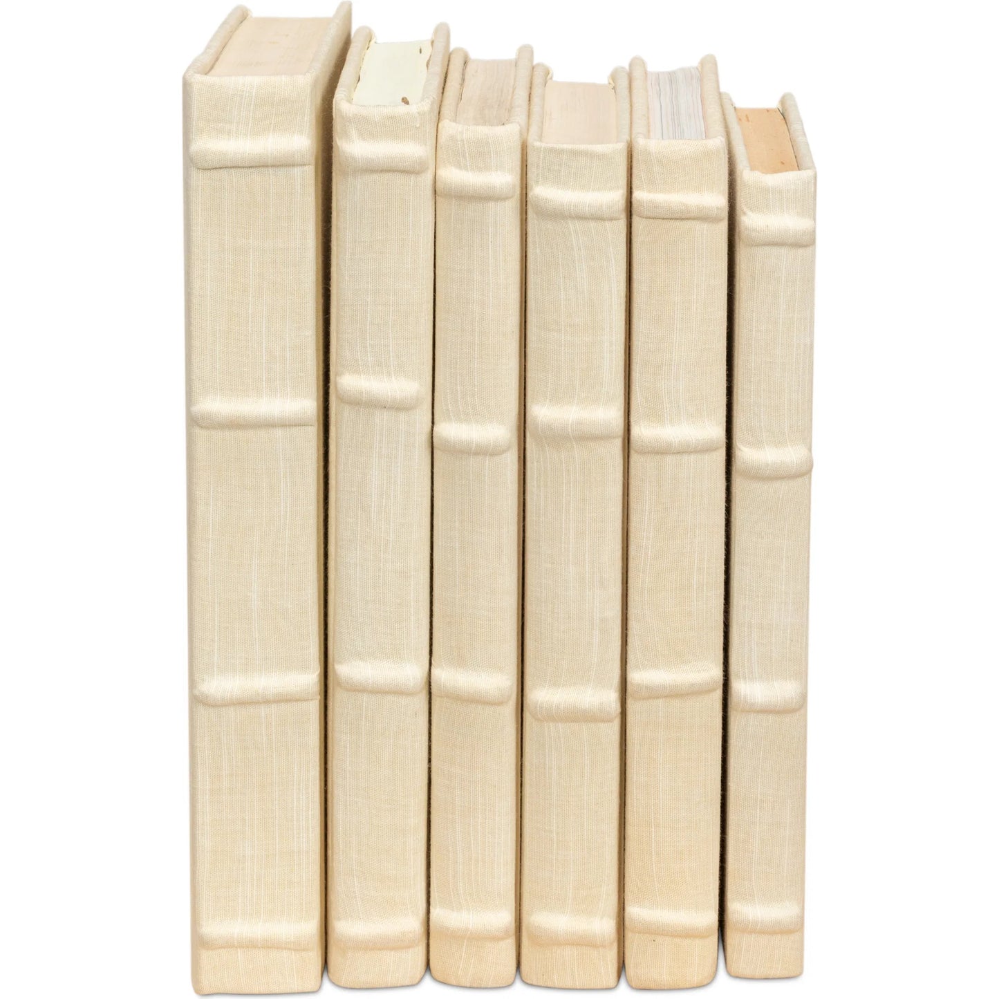005 SI-2238628 | Additional Silo | Ecru Linen Books by Sarreid Ltd. in ivory. Made from linen in a unique style.