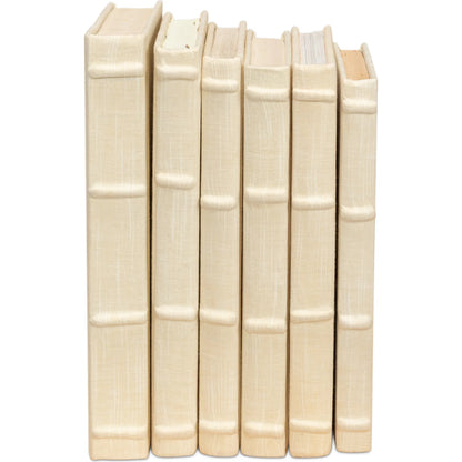 Ecru Linen Books by Sarreid Ltd. in ivory. Made from linen in a unique style.