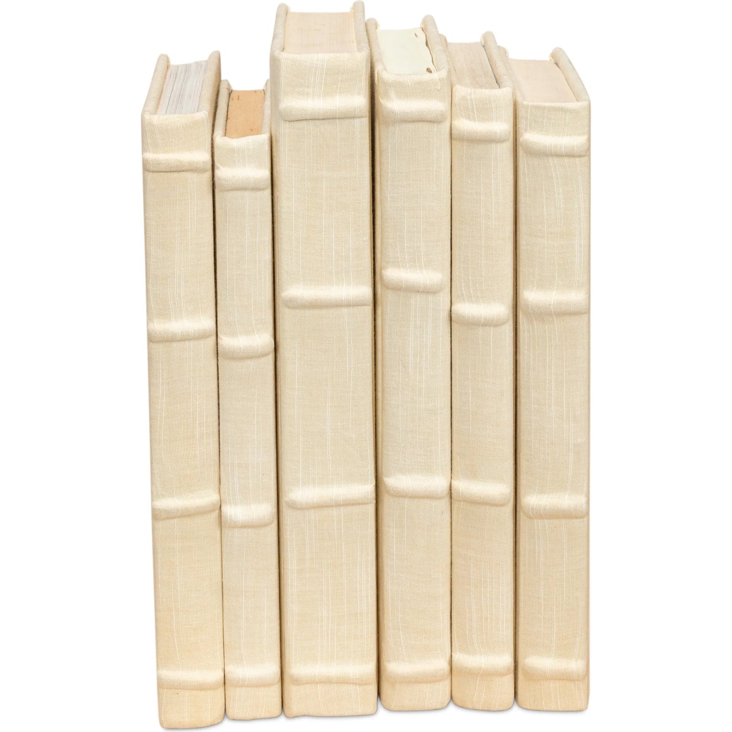 003 SI-2238628 | Additional Silo | Ecru Linen Books by Sarreid Ltd. in ivory. Made from linen in a unique style.