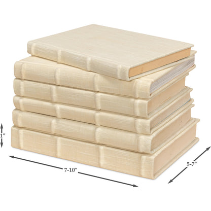 Ecru Linen Books by Sarreid Ltd. in ivory. Made from linen in a unique style.