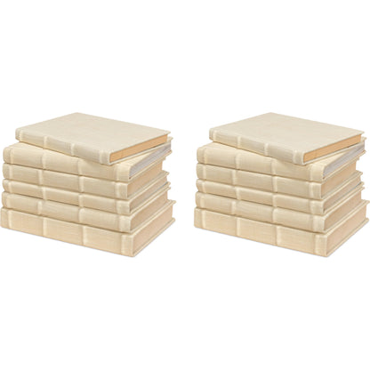 Ecru Linen Books by Sarreid Ltd. in ivory. Made from linen in a unique style.