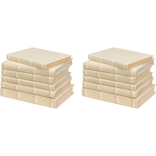 Ecru Linen Books by Sarreid Ltd. in ivory. Made from linen in a unique style.