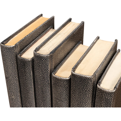 Shagreen Books by Sarreid Ltd.. Made from shagreen leather, paper in a eclectic & global style.