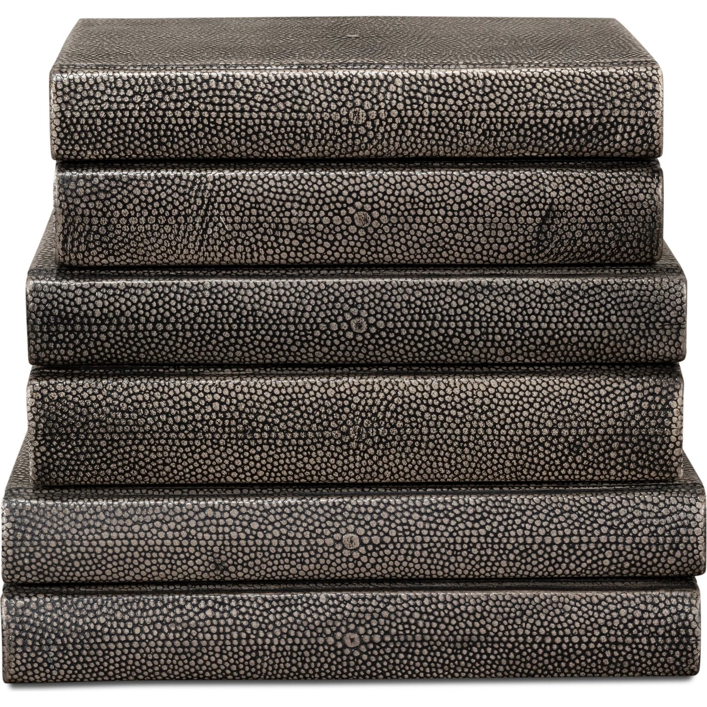 044 SI-2238633 | Additional Silo | Shagreen Books by Sarreid Ltd.. Made from shagreen leather, paper in a eclectic & global style.