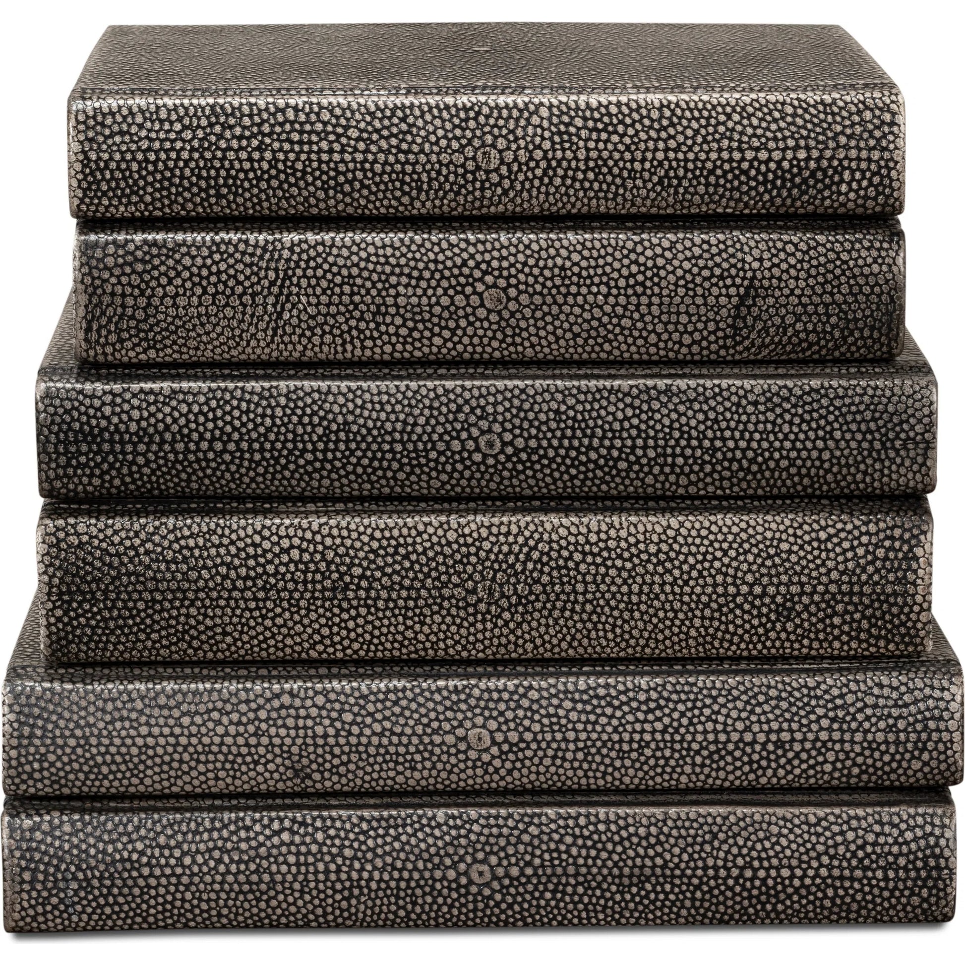 Shagreen Books by Sarreid Ltd.. Made from shagreen leather, paper in a eclectic & global style.