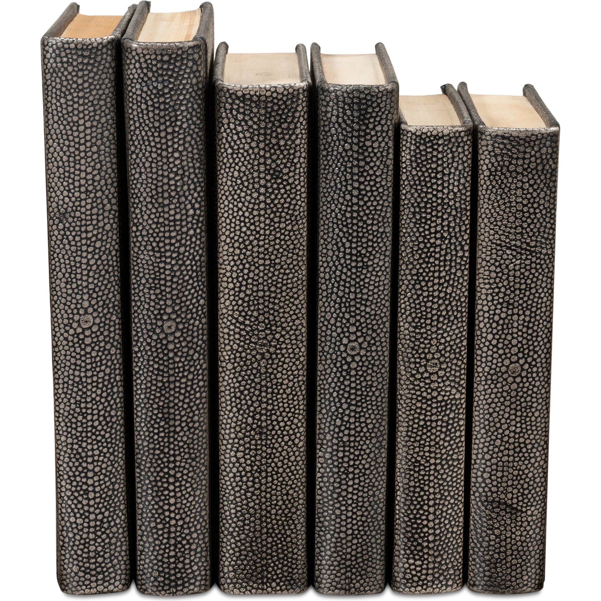 Shagreen Books by Sarreid Ltd.. Made from shagreen leather, paper in a eclectic & global style.