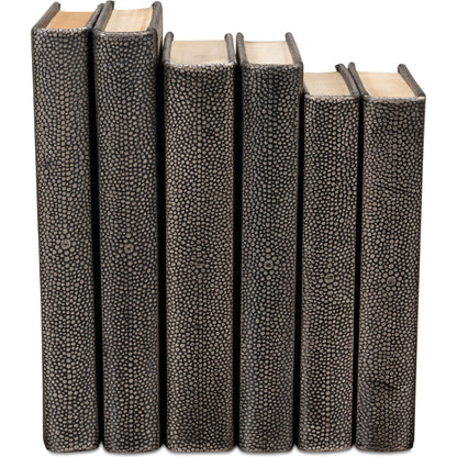 Shagreen Books by Sarreid Ltd.. Made from shagreen leather, paper in a eclectic & global style.