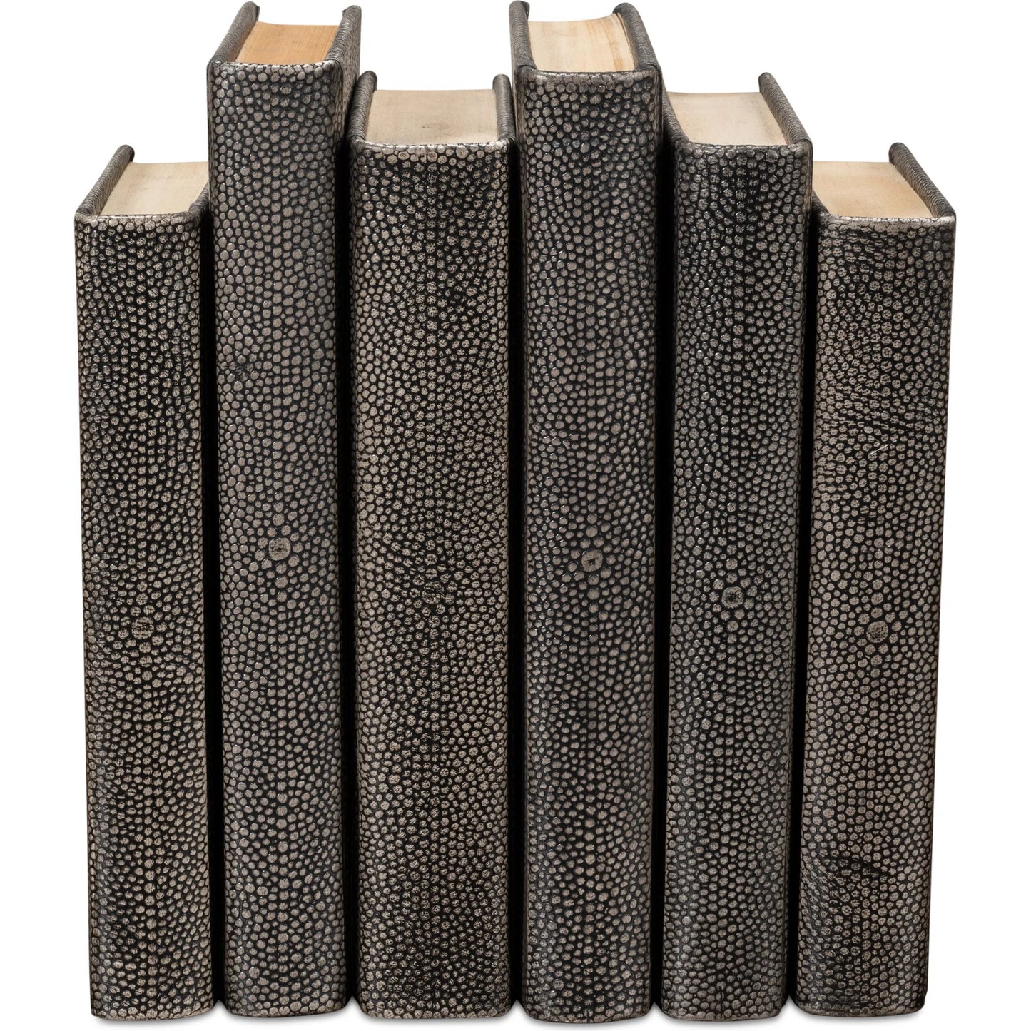048 SI-2238633 | Additional Silo | Shagreen Books by Sarreid Ltd.. Made from shagreen leather, paper in a eclectic & global style.
