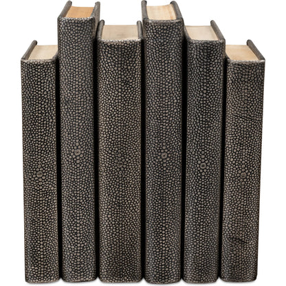Shagreen Books by Sarreid Ltd.. Made from shagreen leather, paper in a eclectic & global style.