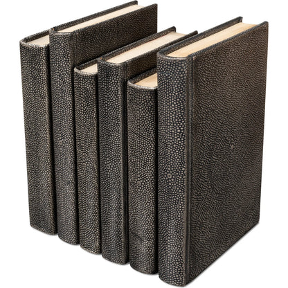 Shagreen Books by Sarreid Ltd.. Made from shagreen leather, paper in a eclectic & global style.
