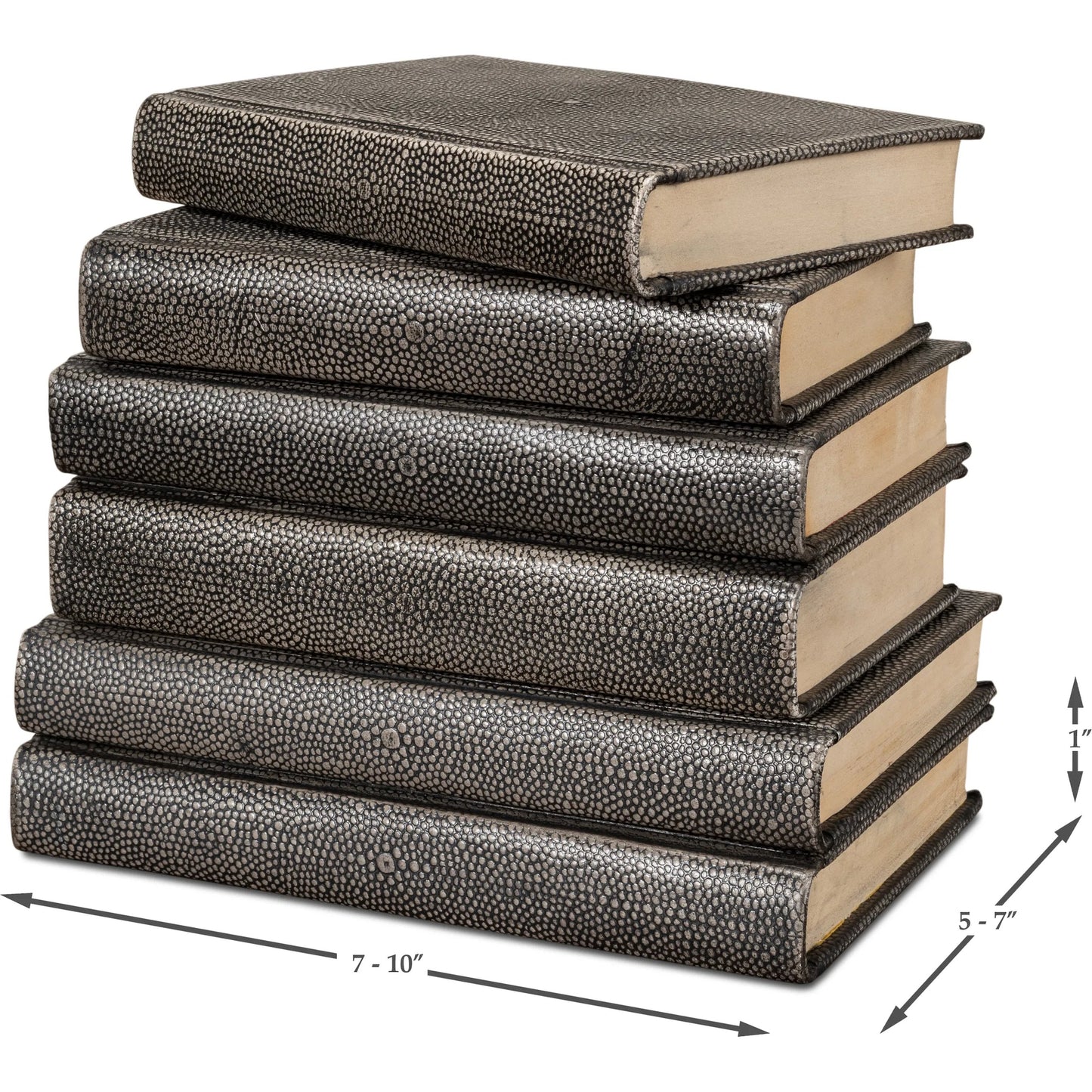 041 SI-2238633 | Additional Silo | Shagreen Books by Sarreid Ltd.. Made from shagreen leather, paper in a eclectic & global style.