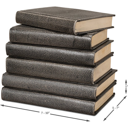 Shagreen Books by Sarreid Ltd.. Made from shagreen leather, paper in a eclectic & global style.